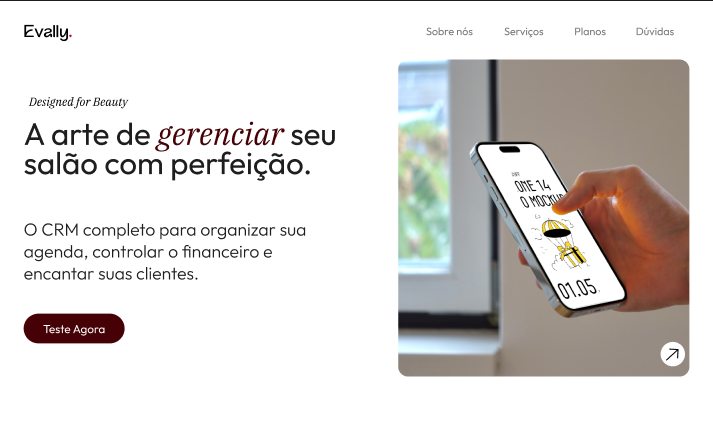 Prévia do projeto Landing page · Evally
